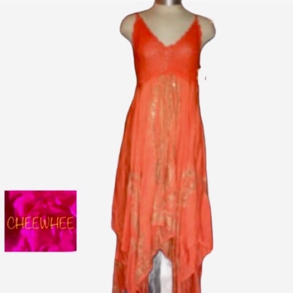 DIVA Collection Dress M EUC Boho Crochet Sparkly Asymmetrical Spring Break - Picture 14 of 16